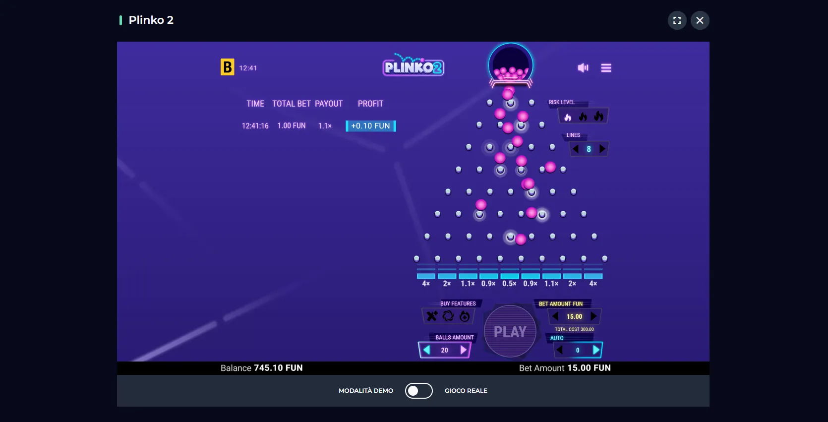 Analisi del Plinko BGaming: grafica, gameplay e pagamenti